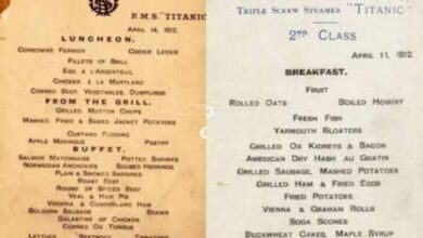 Titanic,Ship,Menu Card,Voyage,Auction